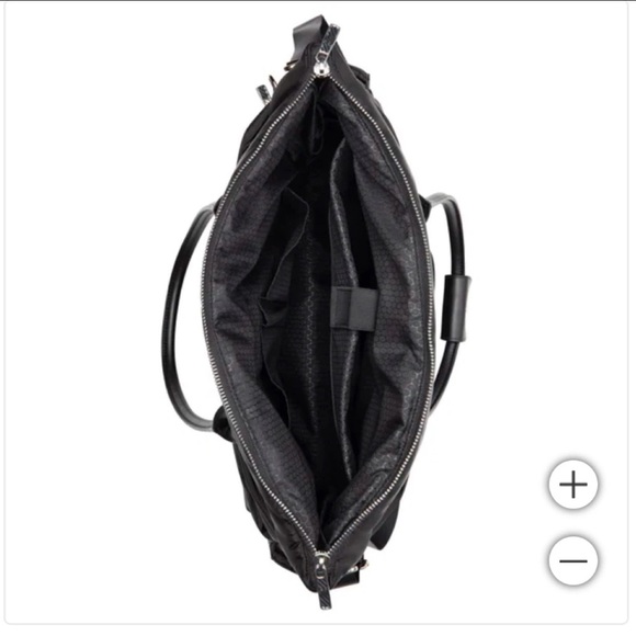 Black Puffy Quilted Tote with Double Handles - Picture 7 of 7